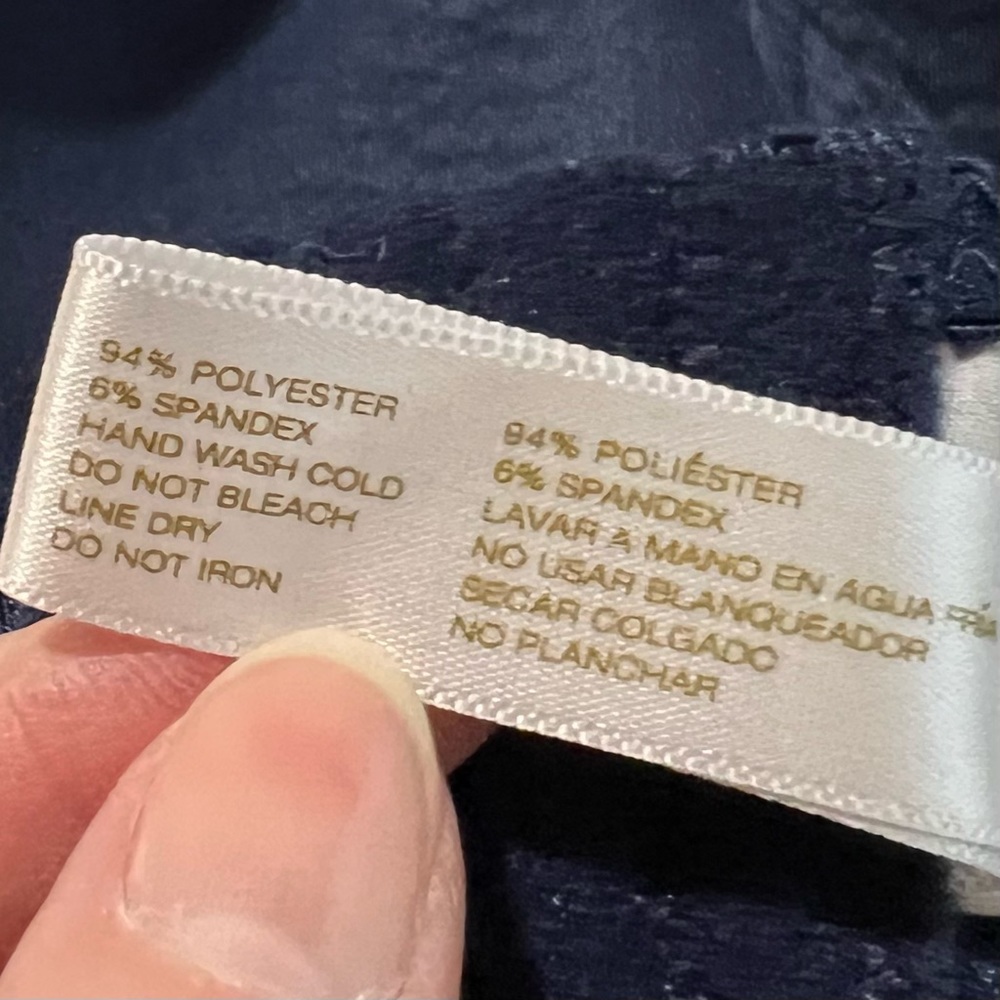 Adrienne Vittadini studio wm navy blue white bra wired support padded Sz 38DD - Picture 12 of 12